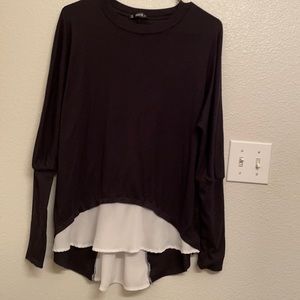 Black long sleeve with white detail